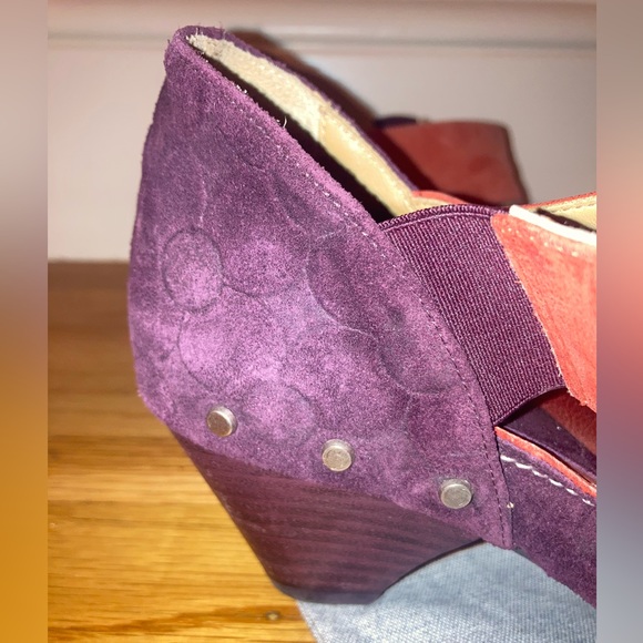 Fleuvog Selma Embossed Suede Sandal Clog - Picture 6 of 6